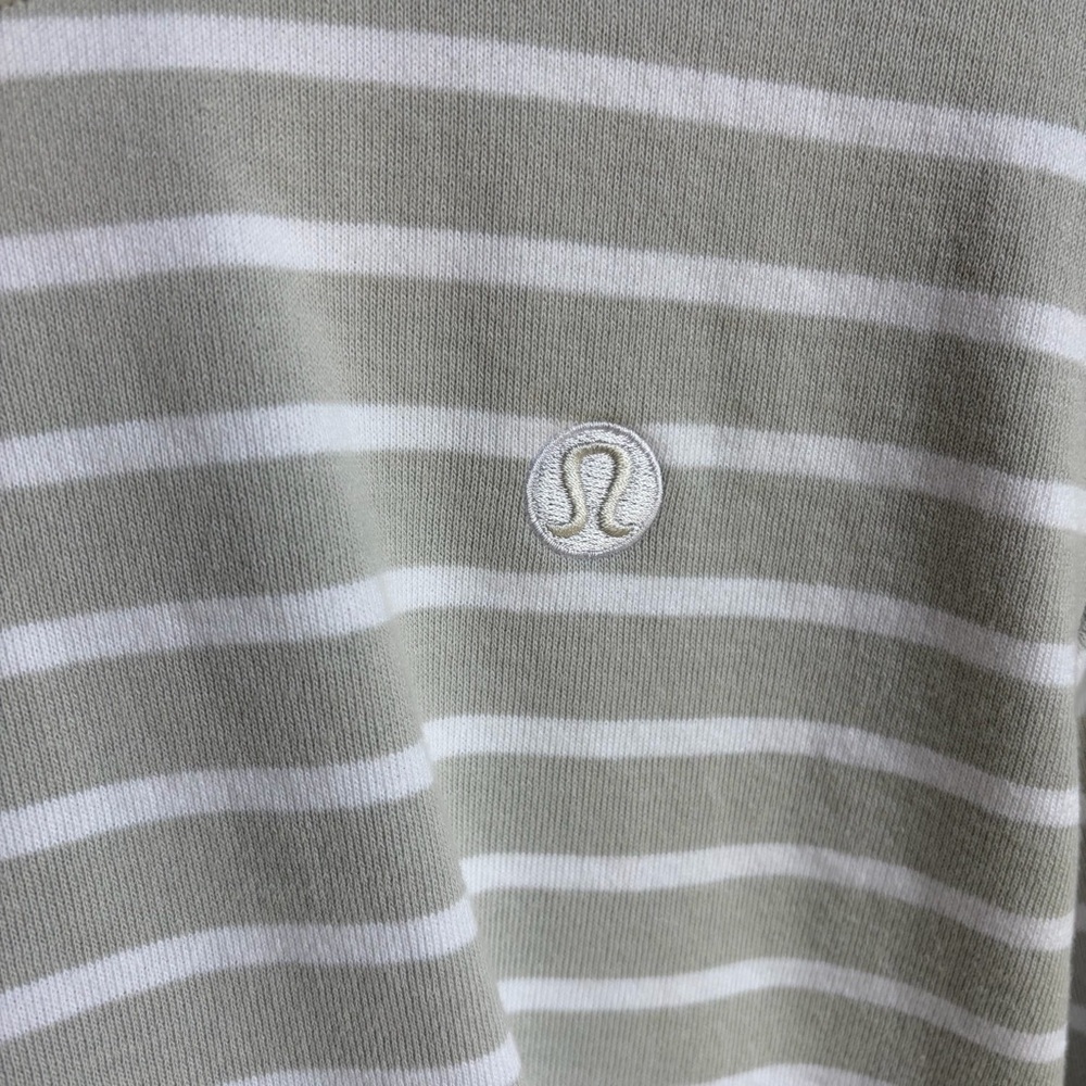 Lululemon Cotton French Terry Crew Sweatshirt Sz XL Stripe Vapor White EUC - Picture 4 of 14